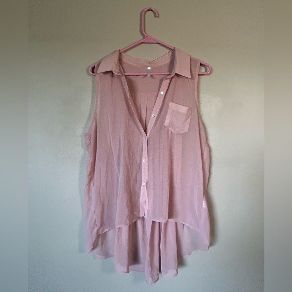 Sheer sleeveless top